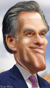 Mitt Romney caricature, courtesy of DonkeyHotey