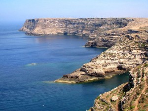 North-Eastern cliffs of Lampedusa, photo by Arnold Sciberras. 4/1/2010