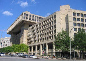 : Standing on Pennsylvania Avenue NW and look up F Street NW at the J. Edgar Hoover Building, the headquarters of the Federal Bureau of Investigation in Washington, D.C., in the United States. Author: Aude Taken from Wikipedia.  