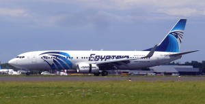  An EgyptAir Boeing 737-800 slowing down on the runway at Berlin Schönefeld Airport after landing after a flight from Cairo. June 11, 2010 Author: Per Aspera Ad Astra