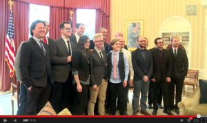 Screenshot at 3:07 of video of U.S President Obama with YouTube video content creators