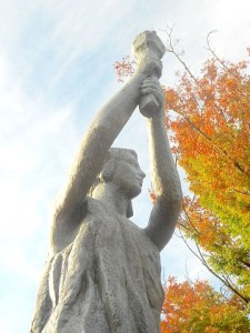 The "Goddess of Democracy" Statue in Washington DC, also known as the "Victims of Communism Memorial" by Thomas Marsh, based on the Tianamen Square "Goddess of Democracy" that was brutally destroyed by the PRC government.