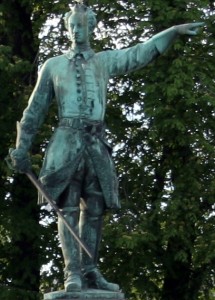 Statue of Charles XII of Sweden at Karl XII:s torg, Stockholm, Sweden. Photo by Tage Olsin  May 24, 2005